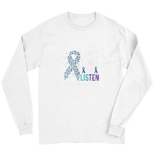 suicides Prevention 988 Ribbon I Have Time to Listen suicides Prevention Teal Long Sleeves