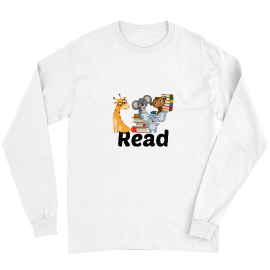 Elephant Mammal Funny Library Teacher Read Book Club Elephant koala monkey Long Sleeves