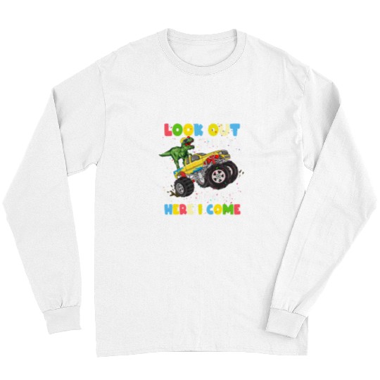 Dinosaur Pet Teacher Look out First Grade Here i Come Boys Dinosaur Monster Truck Long Sleeves