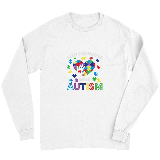 Autism Puzzle I Love Someone with Autism Puzzle 2ADHD Long Sleeves