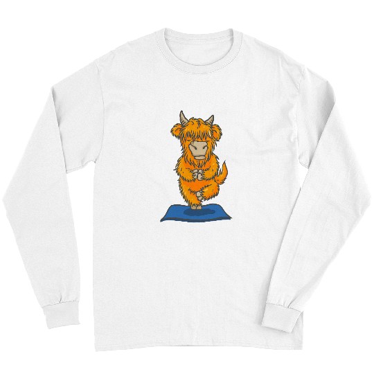 Cow Pet Scottish Highland Cow Cattle Cow Whisperer Yoga Long Sleeves