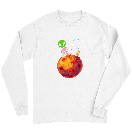 Aliens UFO Astronomy Solar System Planets Alien Astronaut Long Sleeves