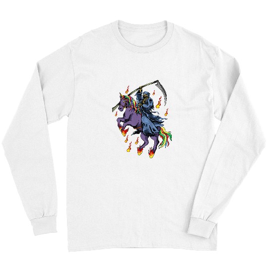 Unicorn Pet The Grim Reaper Riding a Long Sleeves