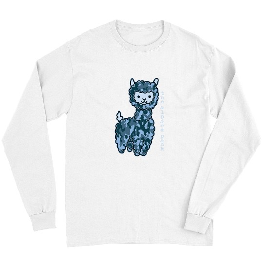 Llama Pet The Alpaca Pack Blue Camo Camouflage Alpaca Design Long Sleeves