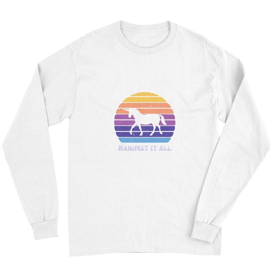 Unicorn Pet Manifest It All Manifestation Unicorn Pink Purple Abundance Long Sleeves