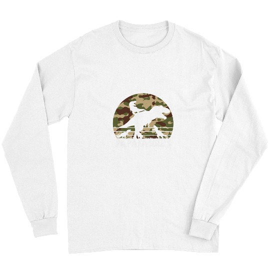 Dinosaur Pet Papasaurus Camo Dinosaur Dad of 3 Fathers Day Long Sleeves
