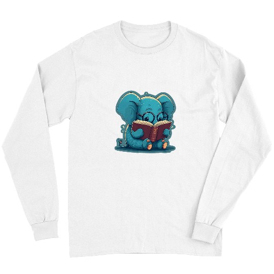 Discover Book Fun Sweet Baby Elephant Glasses Book Read Book Readers Reader 1 Long Sleeves