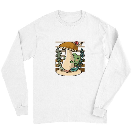 Frog Pet Cottagecore Mushroom Forest Toad Goblincore Mycology Long Sleeves