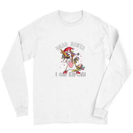 Unicorn Pet Dear Santa I Can Explain  Unicorn Christmas Pajama 5 Long Sleeves