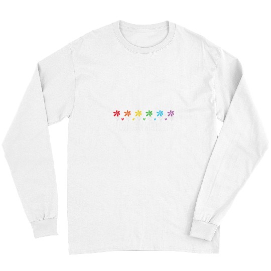 Autism Puzzle Neurodiversity Rainbow Flower Colorful Long Sleeves