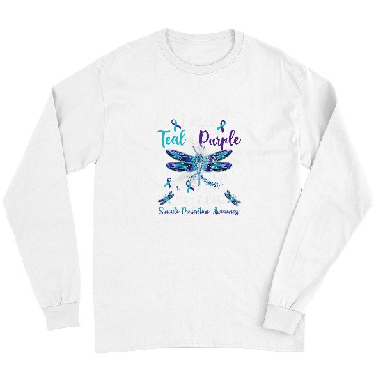 suicides Prevention 988 Ribbon i wear teal 2purple 2friend Long Sleeves