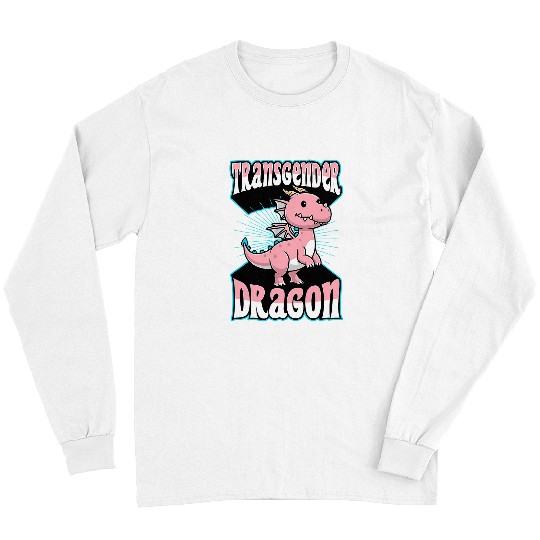Dragon Pet Transgender Dragon LGBTQ Mythical Transgender Pride Flag Long Sleeves