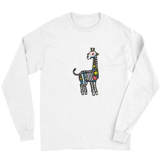 Giraffe Pet Sugar Skull Funny Cinco De Mayo Dia De Los Muertos Long Sleeves