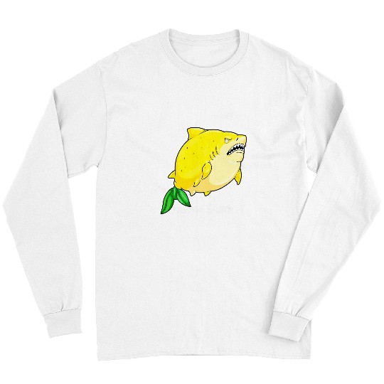 Shark Pet Lemon Shark Yellow Animal Pun Megalemon Long Sleeves
