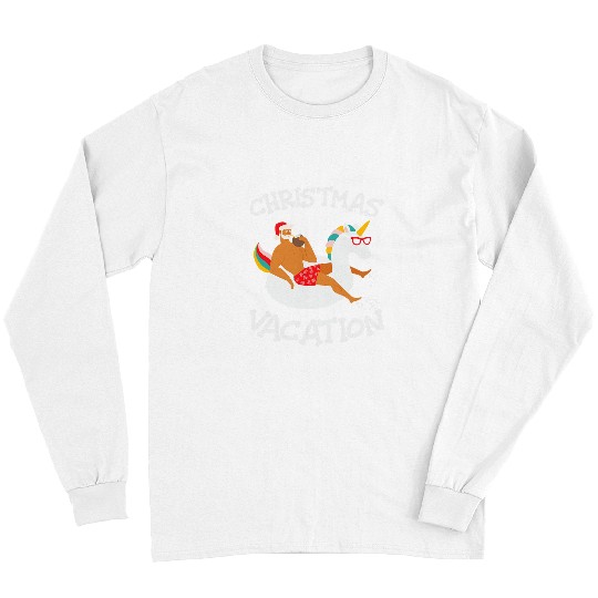 Unicorn Pet Kids Girls xmass Vacation Unicorn Sun Santa Christmas in July Long Sleeves