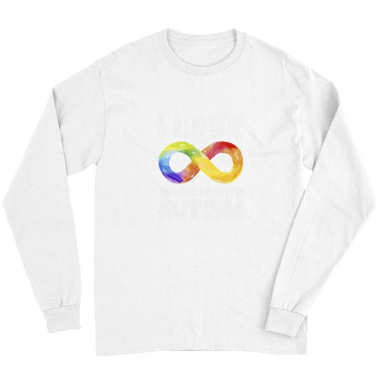 Autism Puzzle I Love Someone with Autism Awareness Rainbow Infinity Symbol Long Sleeves