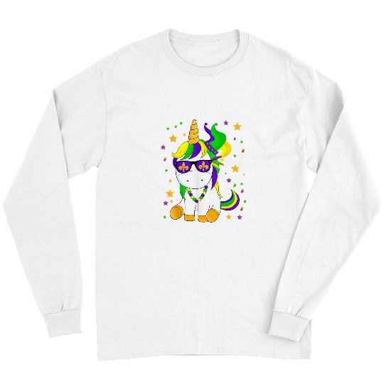 Unicorn Pet Mardi Gras Unicorn Kid carnivals Festival New Orleans Long Sleeves