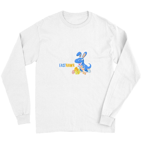 Dinosaur Pet Cute Easter Dinosaur Dino Lover Bunny Easter Egg Hunter Kids Long Sleeves