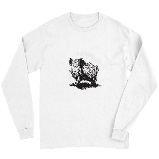 Pig Pet Night shift in pig sun wild boar hunting hunter Long Sleeves