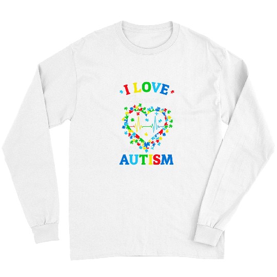 Autism Puzzle I Love Someone with Autism Awareness Men Women Kids Long Sleeves