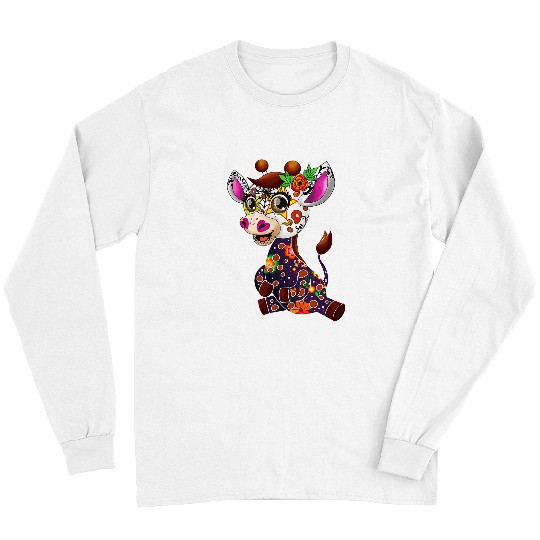 Giraffe Pet Sugar Skull Giraffes  for Women Day of the Long Sleeves