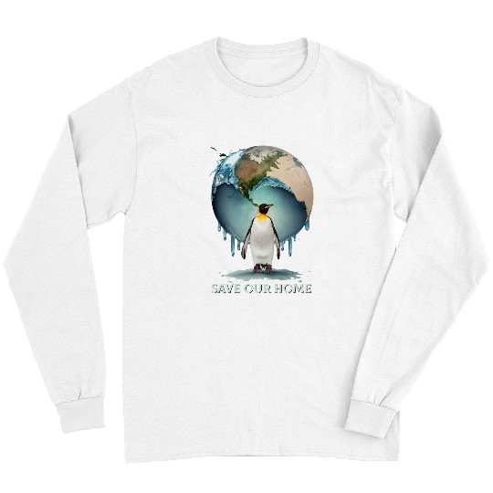 Penguin Pet Animal Wildlife Conservation Penguin Save Our homes Earth Day Long Sleeves