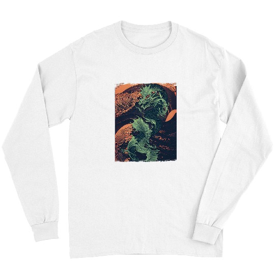Dragon Pet Traditional Japanese Dragon Leviathan Tsunami Asian Retro Long Sleeves