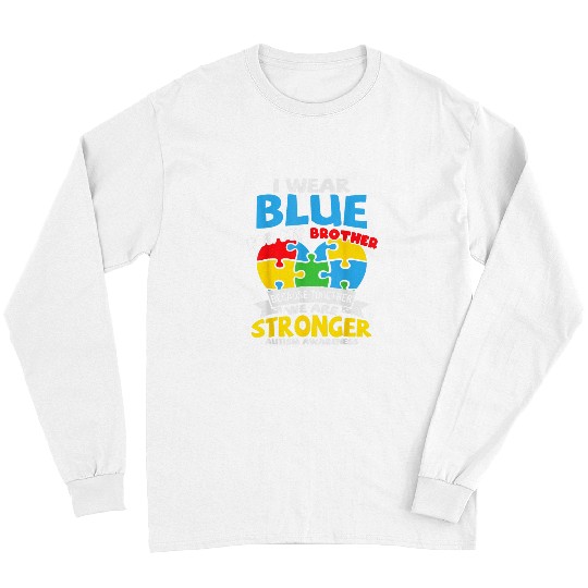 Autism Puzzle I Wear Blue For My Brother Autism Awareness Kids Sister Boys Long Sleeves