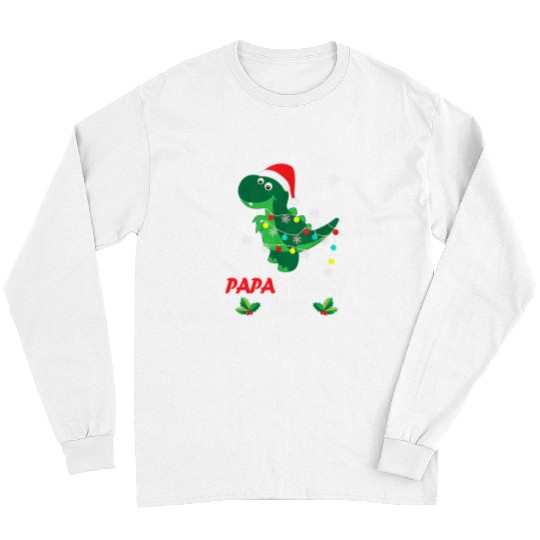 Dinosaur Pet Papasaurus T rexs Dinosaur Funny Family Matching Christmas Long Sleeves