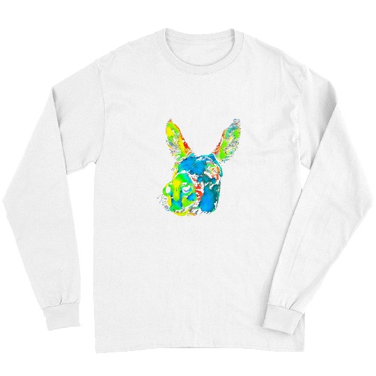 Donkey Pet Face Pop Art Long Sleeves