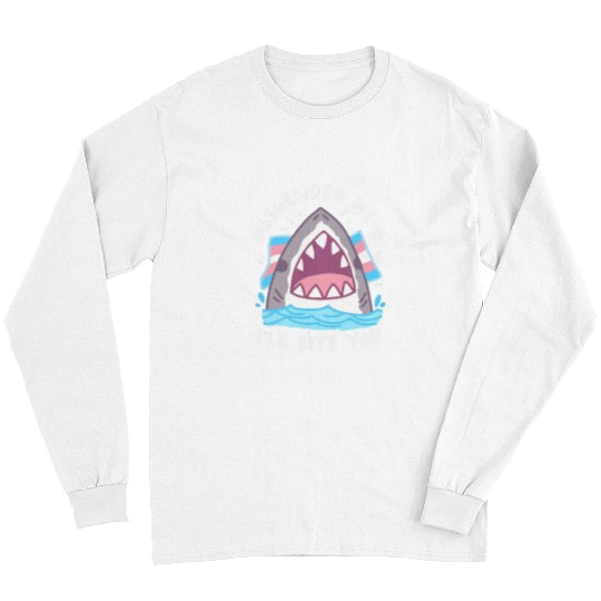 Shark Pet LGBT Pride Misgender Me And Ill Bite Trans Shark LGBT Pride Month Long Sleeves