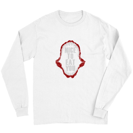 Shark Pet Nice To Eat You Funny Shark Lovers Scuba Divers Long Sleeves