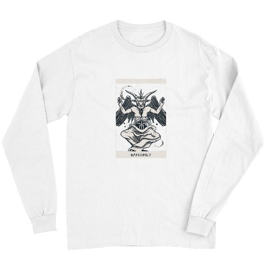 Goats Pet Baphomest Devil Card Satanic Satan Goats Occult Goth Graphic Long Sleeves