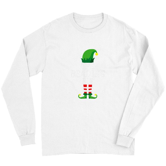 Book Fun Reading Elf Book Reader Apparel Christmas Couple Matching Long Sleeves