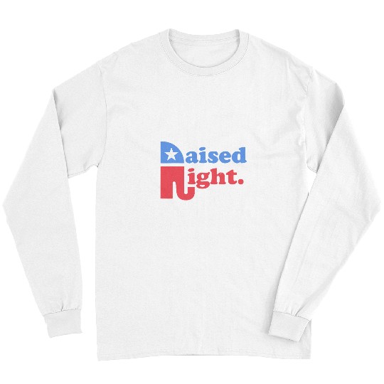 Elephant Mammal Raised Right Republican Elephant Retro Style Distressed Long Sleeves