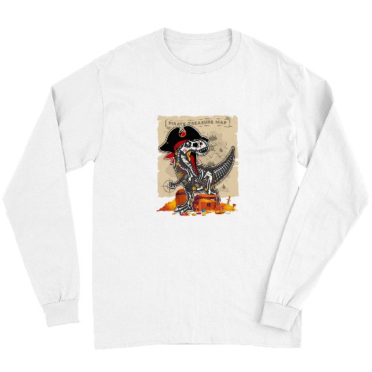 Dinosaur Pet Pirate T rexs Pirate Treasure Map Mamasaurus Dinosaur Pirate Long Sleeves