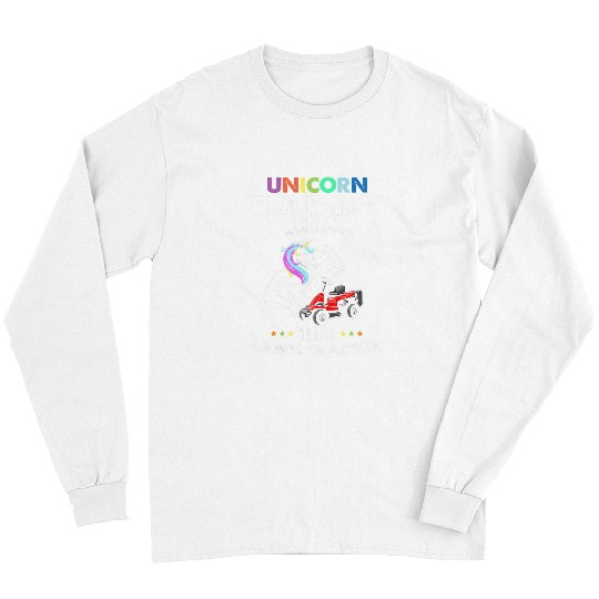 Unicorn Pet Mens Unicorn Daddy Lawn Tractor Mowing Mower Grass Cutter Dad 3 Long Sleeves