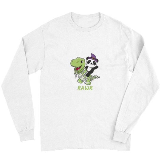 Dinosaur Pet Pandas Trick Rawr Treat Mummy Trex Pandas Halloween Long Sleeves