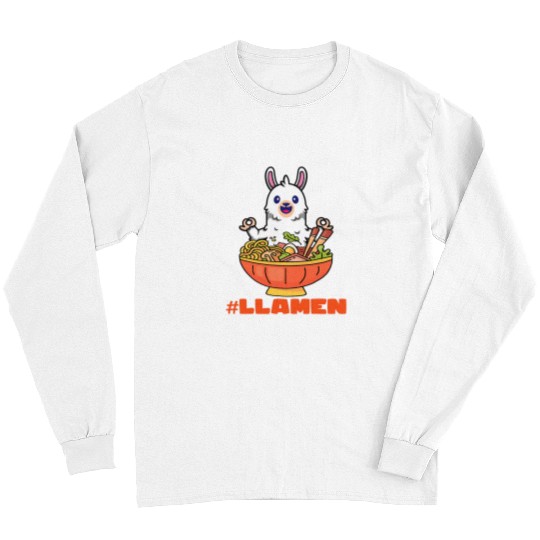 Llama Pet Ramen Japanese Noodles Pho Bowl Anime Long Sleeves