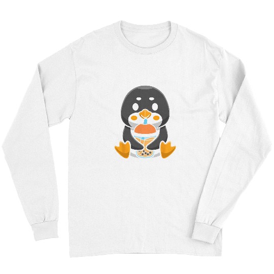 Penguin Pet Bubble Milk Tea Penguin Sweet Penguin Drinks Boba Milk Tea Long Sleeves