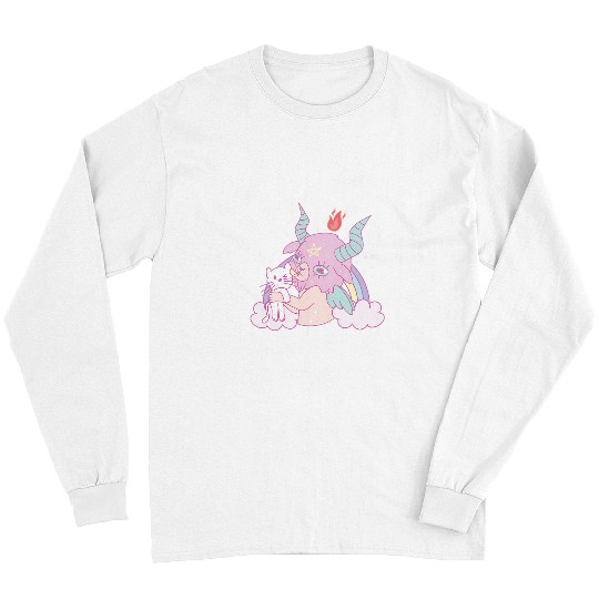 Goats Pet Pastel Goth Cute Creepy Goats With Kawaii Cat Long Sleeves