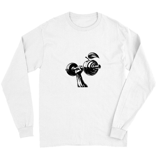 Monochrome Apple Core Strength Dumbbell Fitness Gym Workout Long Sleeves