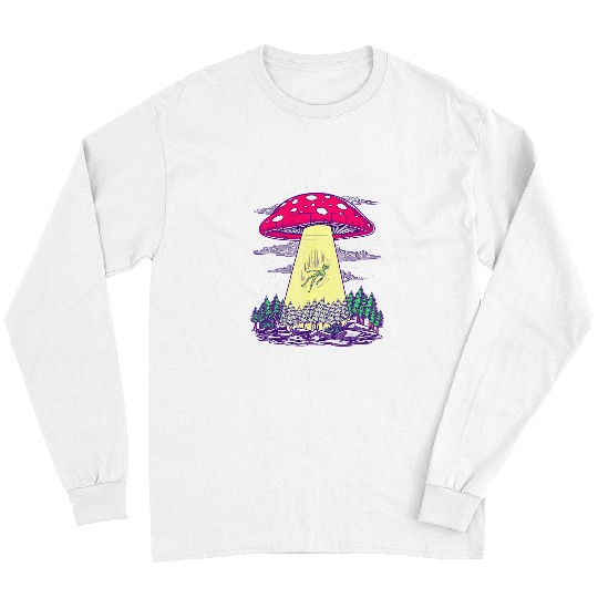 Aliens UFO Trippy Alien Hippie Abduction Long Sleeves