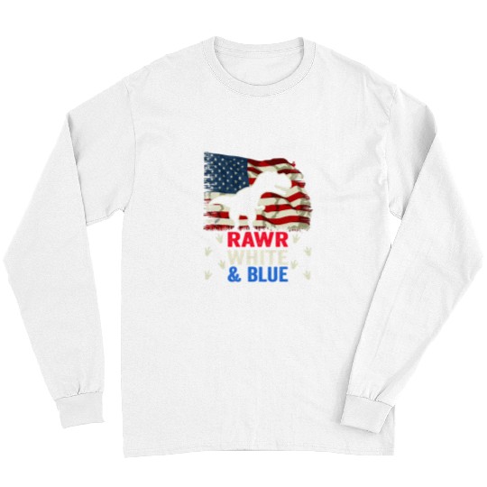 Dinosaur Pet Patriotic Dinosaur 4th Of July USA Flag T rexs American Dino 4 8 Long Sleeves