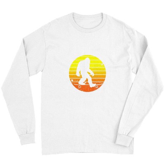Bigfoot Pet Skateboard Yeti Tee Funny Skateboarder Long Sleeves