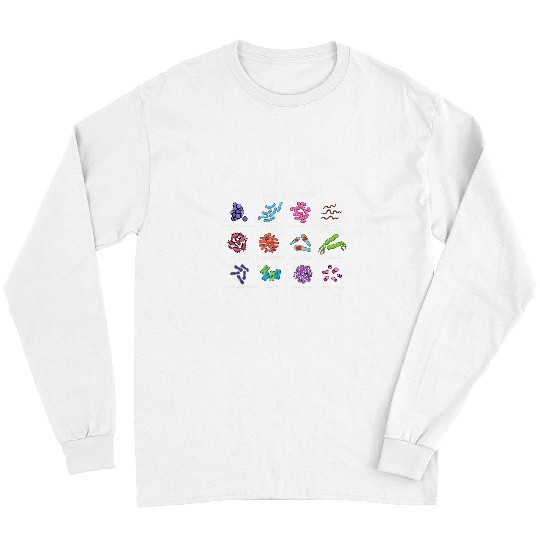 Types of Bacteria Microbiologist Biology Science Teacher Long Sleeves