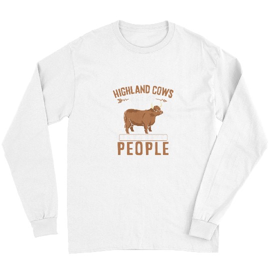 Cow Pet Farm Animal Farmer Animal Lover Funny Highland Cow Long Sleeves