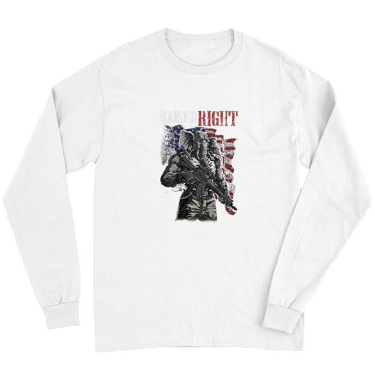 Elephant Mammal raised right elephant usa flag Long Sleeves