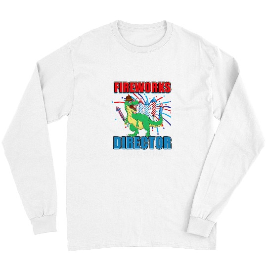 Dinosaur Pet Fireworks Director If I Run You Run 4th Of July TRex Long Sleeves