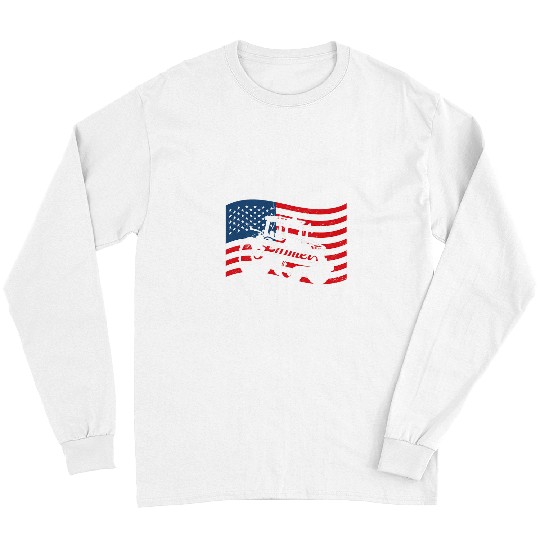 Tractor Fun driving Farmer USA Flag Agricultural Harvesting Tractor Farming Long Sleeves